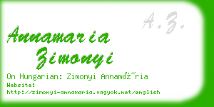 annamaria zimonyi business card